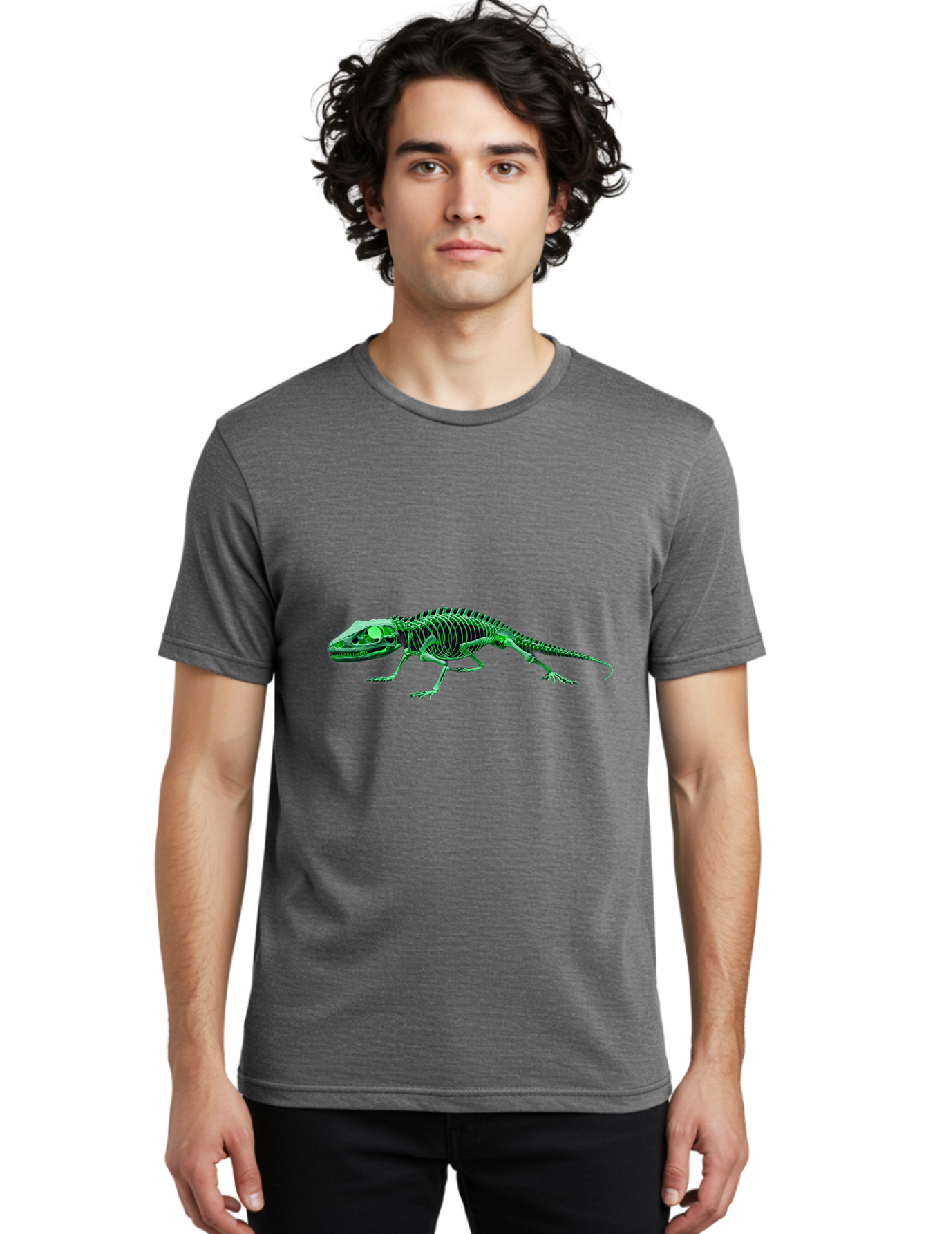 Lizard-Skeleton Men'S Graphic Tee, 100% Cotton, Comfortable Casual Summer Wear, Machine Washable, Vintage Camera, Old Camera, Antique Camera, Black Camera, Classic Photography, Photography Equipment, Nostalgic Device, Film Camera, Camera Art Bam793
