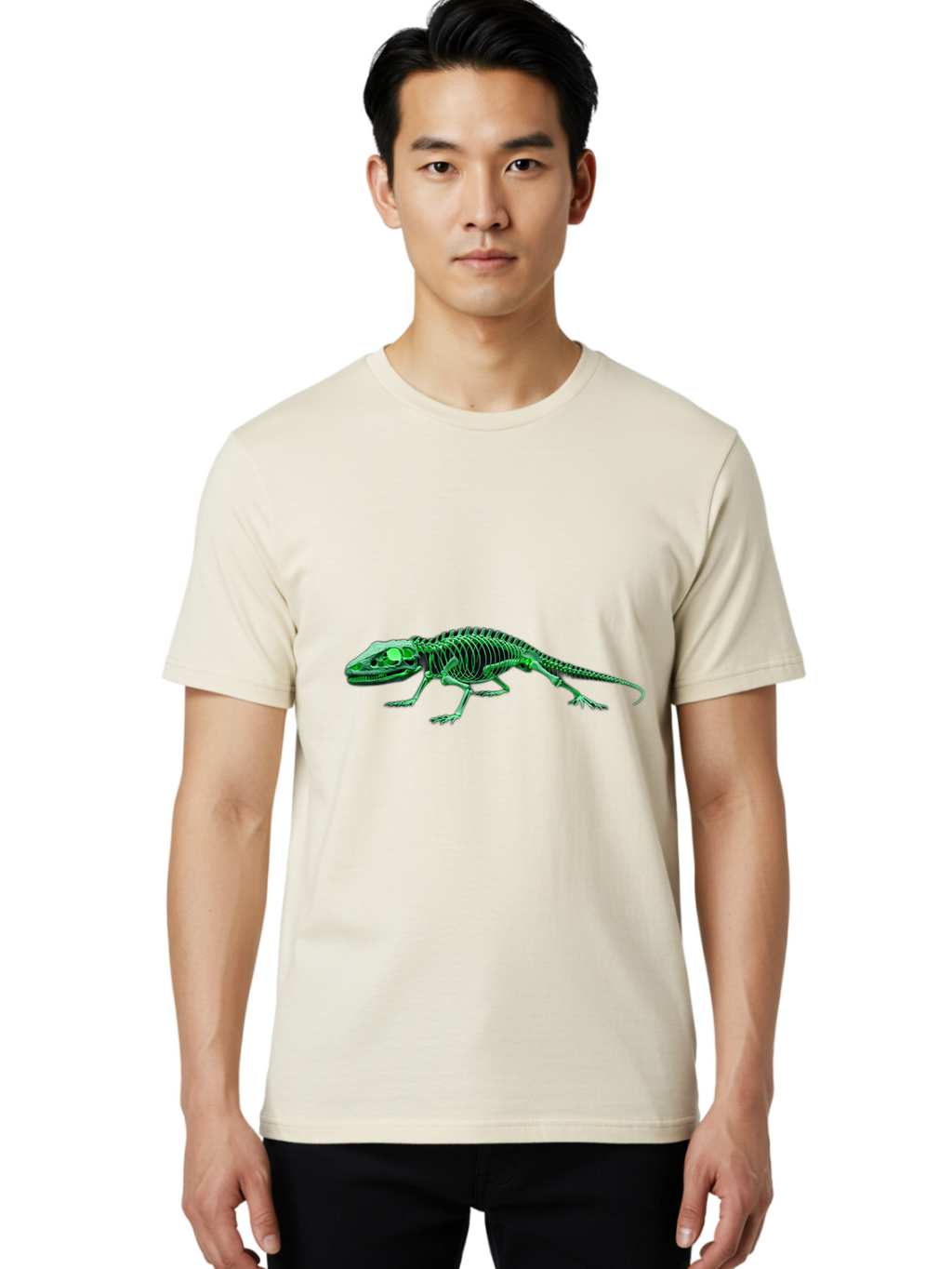 Lizard-Skeleton Men'S Graphic Tee, 100% Cotton, Comfortable Casual Summer Wear, Machine Washable, Vintage Camera, Old Camera, Antique Camera, Black Camera, Classic Photography, Photography Equipment, Nostalgic Device, Film Camera, Camera Art Bam793