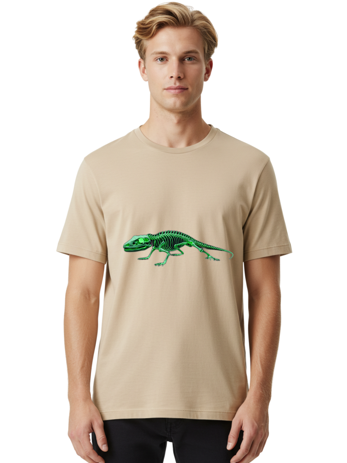 Lizard-Skeleton Men'S Graphic Tee, 100% Cotton, Comfortable Casual Summer Wear, Machine Washable, Vintage Camera, Old Camera, Antique Camera, Black Camera, Classic Photography, Photography Equipment, Nostalgic Device, Film Camera, Camera Art Bam793