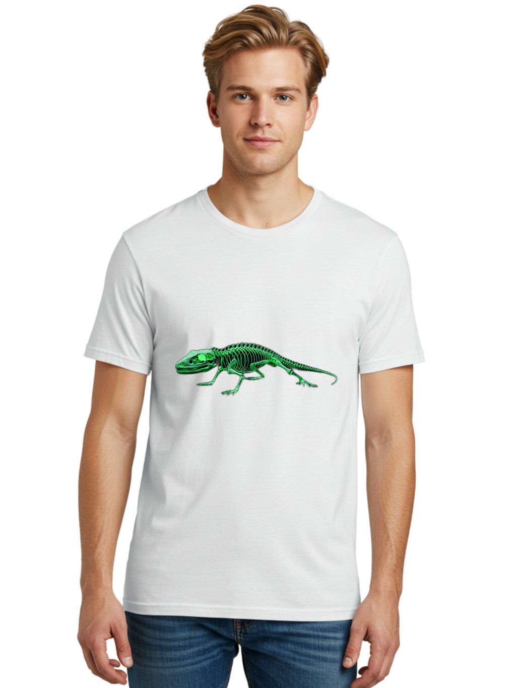Lizard-Skeleton Men'S Graphic Tee, 100% Cotton, Comfortable Casual Summer Wear, Machine Washable, Vintage Camera, Old Camera, Antique Camera, Black Camera, Classic Photography, Photography Equipment, Nostalgic Device, Film Camera, Camera Art Bam793