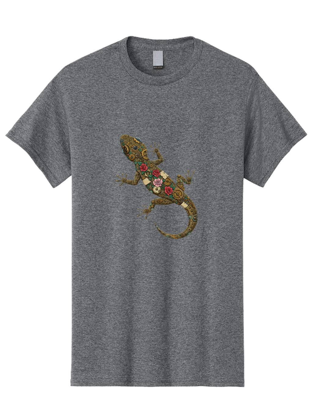 Lizard-With-Roses Men'S Graphic Tee, 100% Cotton, Comfortable Casual Summer Wear, Machine Washable, Vintage Camera, Old Camera, Antique Camera, Black Camera, Classic Photography, Photography Equipment, Nostalgic Device, Film Camera, Camera Art Bam794
