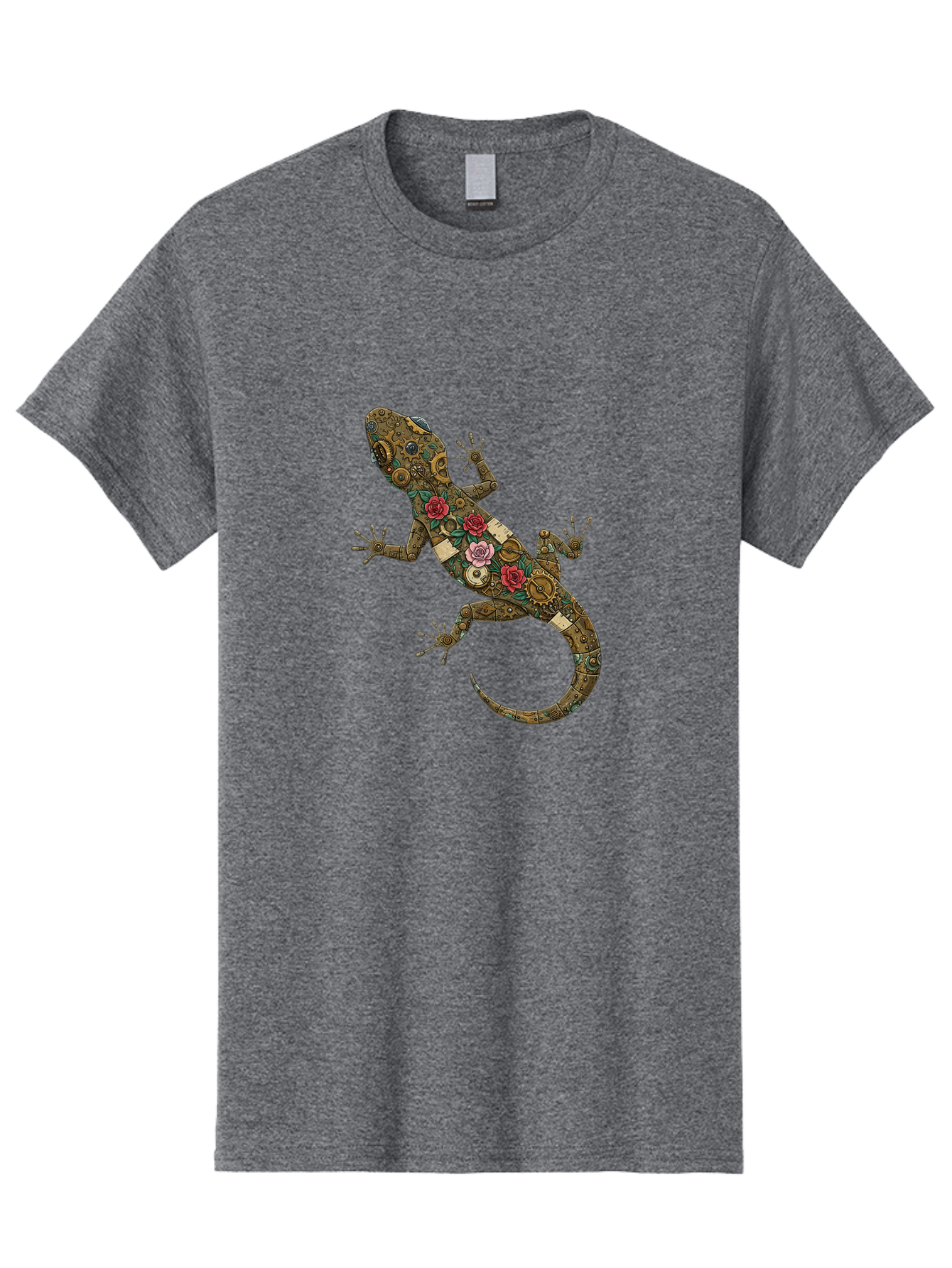 Lizard-With-Roses Men'S Graphic Tee, 100% Cotton, Comfortable Casual Summer Wear, Machine Washable, Vintage Camera, Old Camera, Antique Camera, Black Camera, Classic Photography, Photography Equipment, Nostalgic Device, Film Camera, Camera Art Bam794