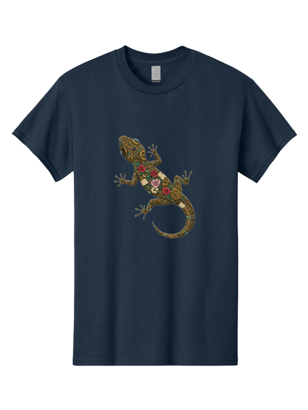 Lizard-With-Roses Men'S Graphic Tee, 100% Cotton, Comfortable Casual Summer Wear, Machine Washable, Vintage Camera, Old Camera, Antique Camera, Black Camera, Classic Photography, Photography Equipment, Nostalgic Device, Film Camera, Camera Art Bam794