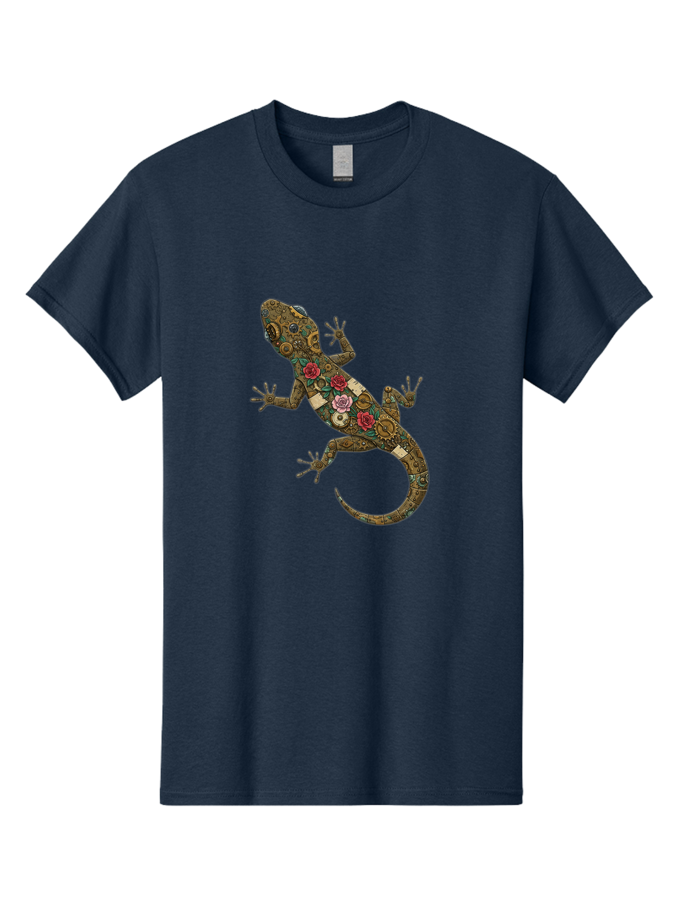 Lizard-With-Roses Men'S Graphic Tee, 100% Cotton, Comfortable Casual Summer Wear, Machine Washable, Vintage Camera, Old Camera, Antique Camera, Black Camera, Classic Photography, Photography Equipment, Nostalgic Device, Film Camera, Camera Art Bam794