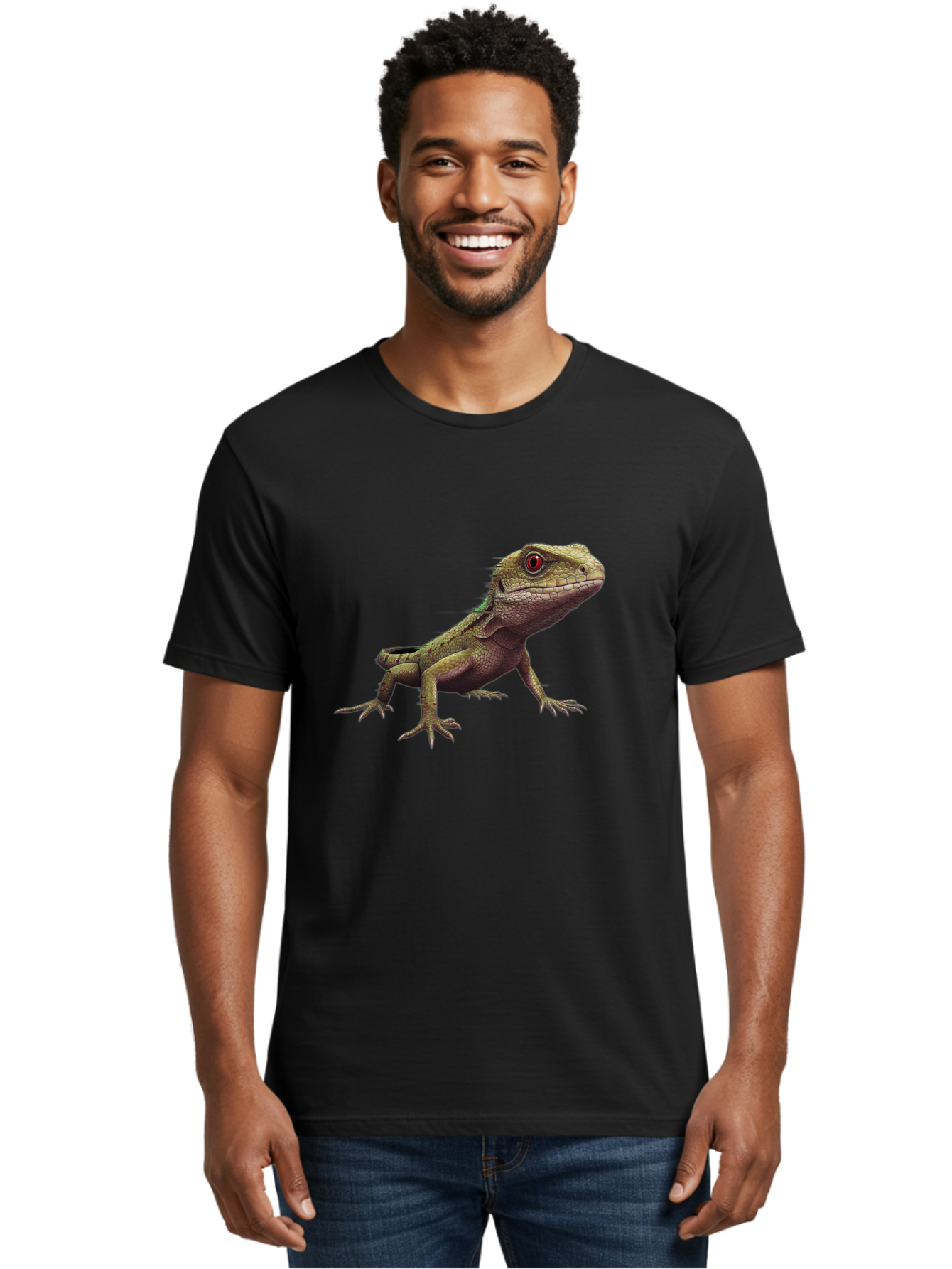Lizard Men'S Graphic Tee, 100% Cotton, Comfortable Casual Summer Wear, Machine Washable, Vintage Camera, Old Camera, Antique Camera, Black Camera, Classic Photography, Photography Equipment, Nostalgic Device, Film Camera, Camera Art Bam795