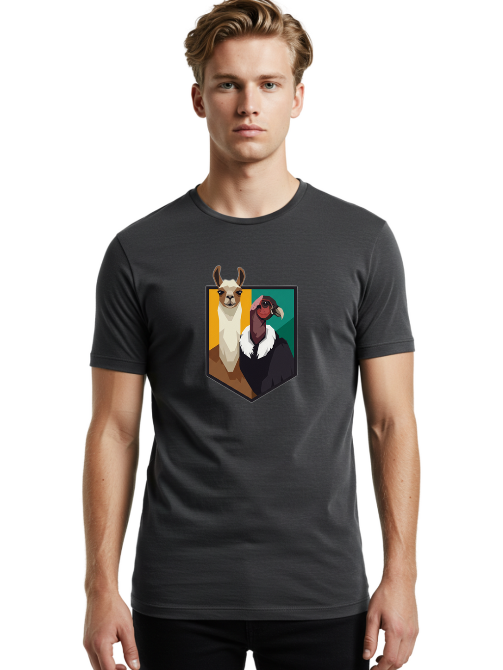 Llama-And-Goat Men'S Graphic Tee, 100% Cotton, Comfortable Casual Summer Wear, Machine Washable, Vintage Camera, Old Camera, Antique Camera, Black Camera, Classic Photography, Photography Equipment, Nostalgic Device, Film Camera, Camera Art Bam796