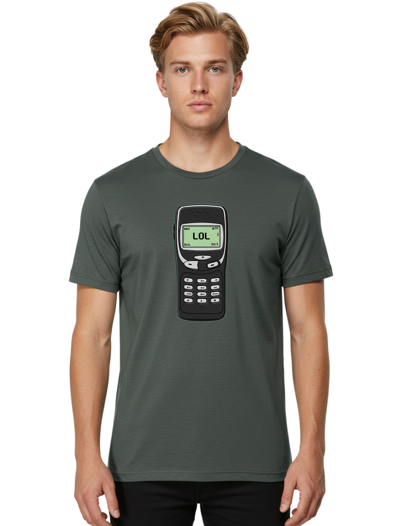 Lol-Phone-1 Men'S Graphic Tee, 100% Cotton, Comfortable Casual Summer Wear, Machine Washable, Vintage Camera, Old Camera, Antique Camera, Black Camera, Classic Photography, Photography Equipment, Nostalgic Device, Film Camera, Camera Art Bam805
