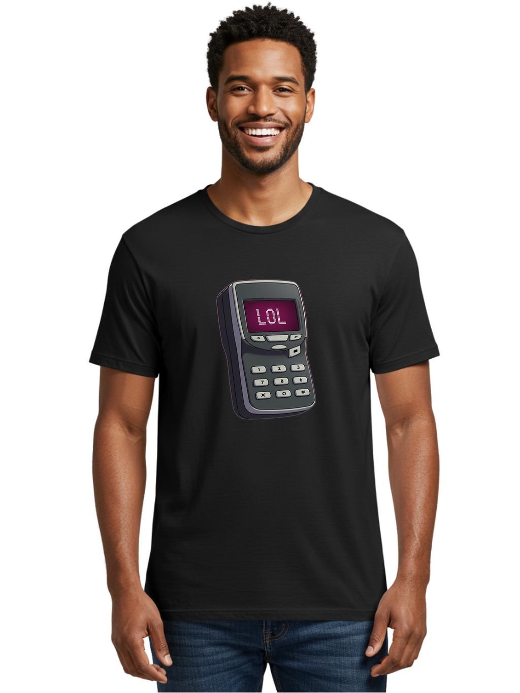 Lol-Phone-2 Men'S Graphic Tee, 100% Cotton, Comfortable Casual Summer Wear, Machine Washable, Vintage Camera, Old Camera, Antique Camera, Black Camera, Classic Photography, Photography Equipment, Nostalgic Device, Film Camera, Camera Art Bam806