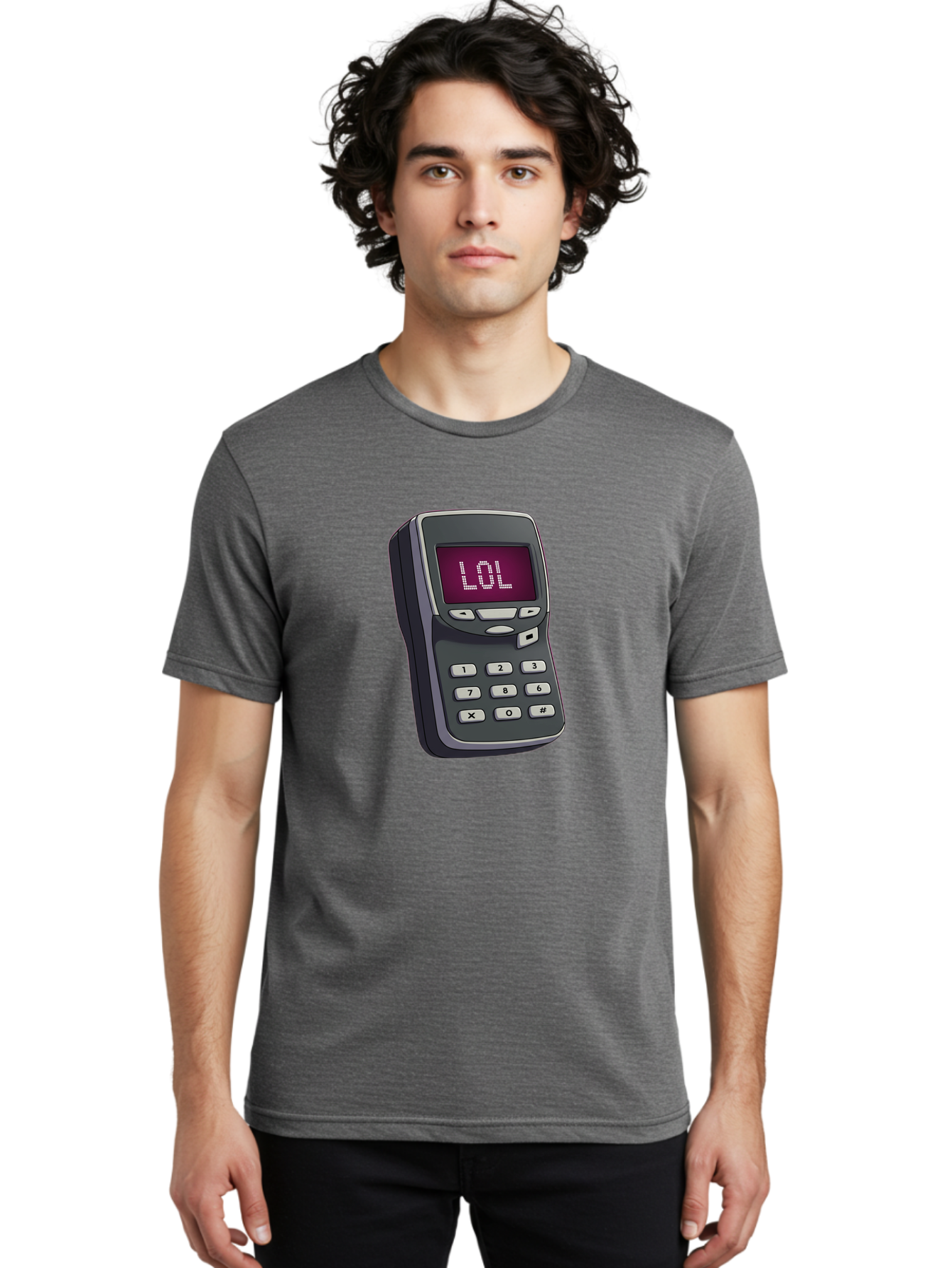 Lol-Phone-2 Men'S Graphic Tee, 100% Cotton, Comfortable Casual Summer Wear, Machine Washable, Vintage Camera, Old Camera, Antique Camera, Black Camera, Classic Photography, Photography Equipment, Nostalgic Device, Film Camera, Camera Art Bam806