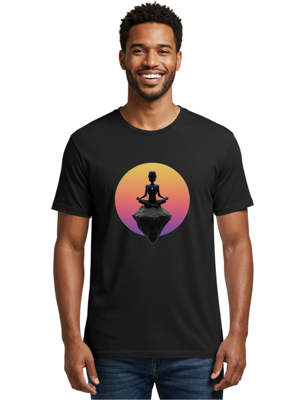 Lotus-Position-Statue Men'S Graphic Tee, 100% Cotton, Comfortable Casual Summer Wear, Machine Washable, Vintage Camera, Old Camera, Antique Camera, Black Camera, Classic Photography, Photography Equipment, Nostalgic Device, Film Camera, Bam811