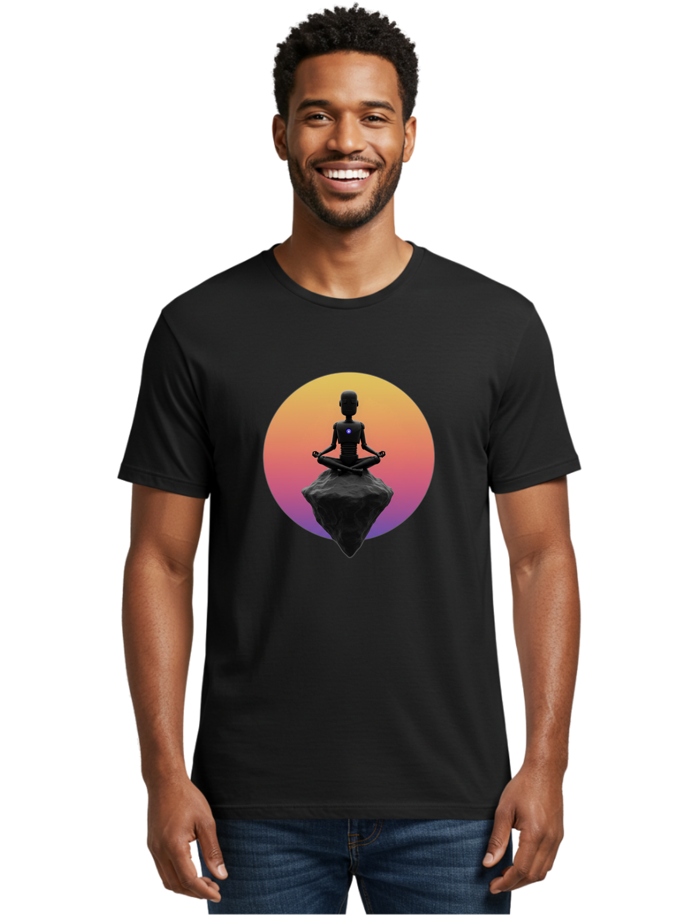 Lotus-Position-Statue Men'S Graphic Tee, 100% Cotton, Comfortable Casual Summer Wear, Machine Washable, Vintage Camera, Old Camera, Antique Camera, Black Camera, Classic Photography, Photography Equipment, Nostalgic Device, Film Camera, Bam811