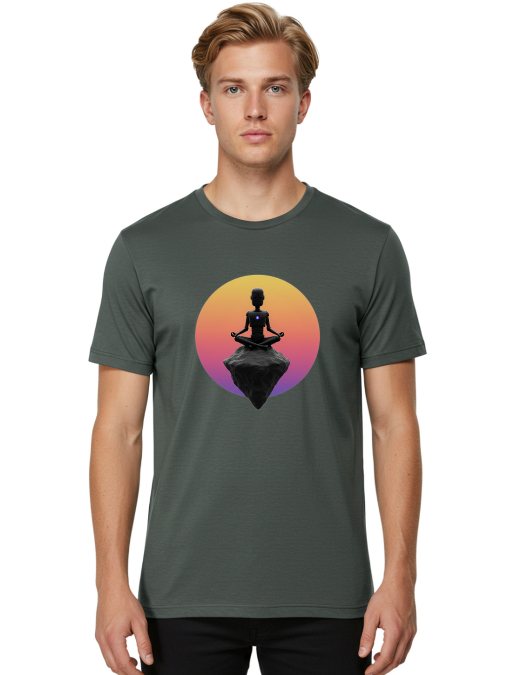 Lotus-Position-Statue Men'S Graphic Tee, 100% Cotton, Comfortable Casual Summer Wear, Machine Washable, Vintage Camera, Old Camera, Antique Camera, Black Camera, Classic Photography, Photography Equipment, Nostalgic Device, Film Camera, Bam811