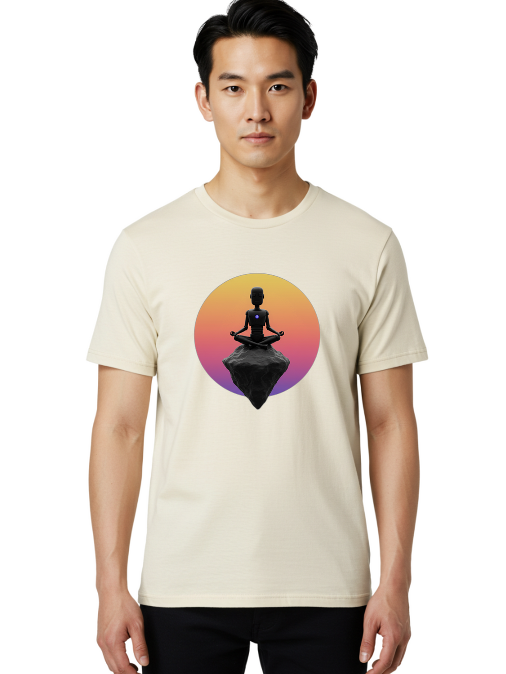 Lotus-Position-Statue Men'S Graphic Tee, 100% Cotton, Comfortable Casual Summer Wear, Machine Washable, Vintage Camera, Old Camera, Antique Camera, Black Camera, Classic Photography, Photography Equipment, Nostalgic Device, Film Camera, Bam811
