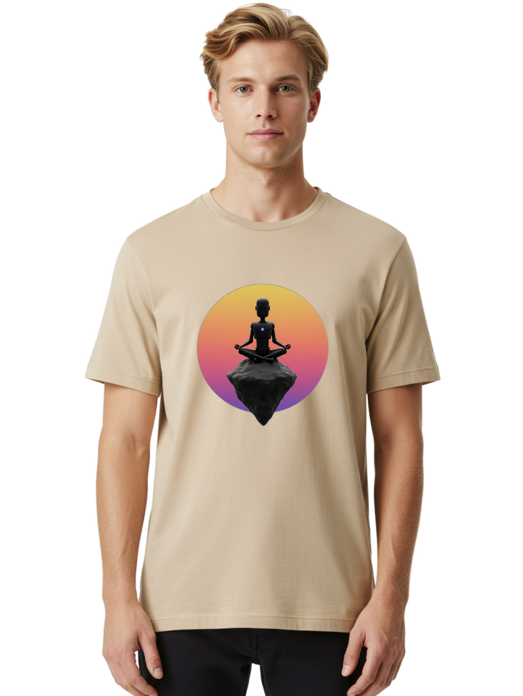 Lotus-Position-Statue Men'S Graphic Tee, 100% Cotton, Comfortable Casual Summer Wear, Machine Washable, Vintage Camera, Old Camera, Antique Camera, Black Camera, Classic Photography, Photography Equipment, Nostalgic Device, Film Camera, Bam811