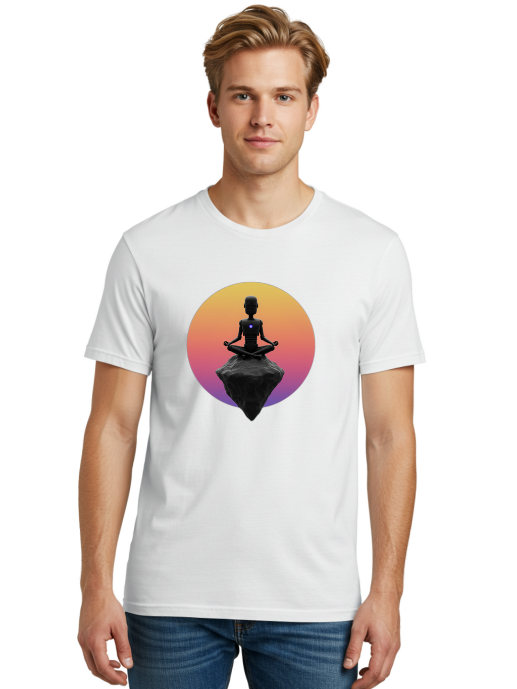 Lotus-Position-Statue Men'S Graphic Tee, 100% Cotton, Comfortable Casual Summer Wear, Machine Washable, Vintage Camera, Old Camera, Antique Camera, Black Camera, Classic Photography, Photography Equipment, Nostalgic Device, Film Camera, Bam811