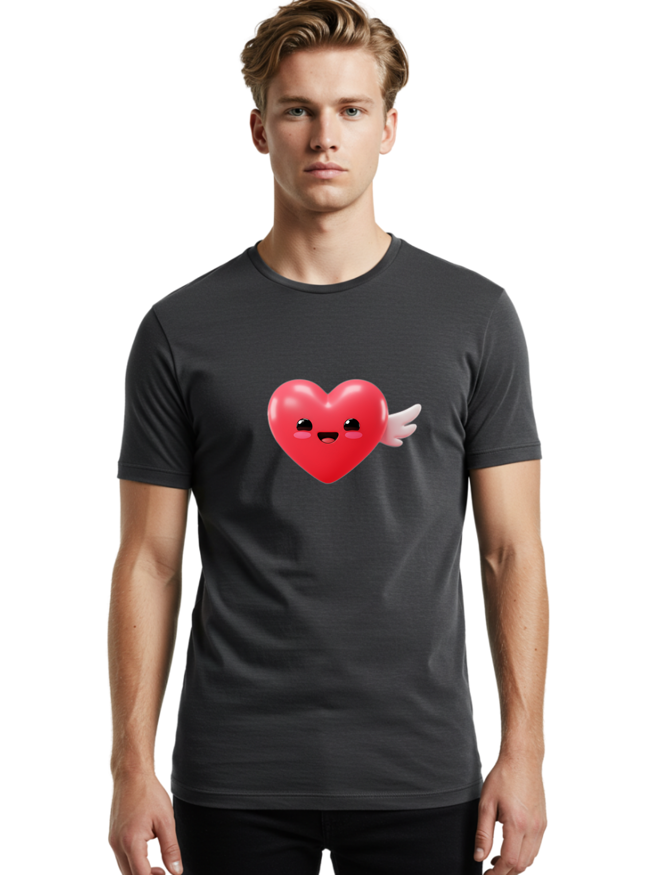 Love-Heart-Emoji Men'S Graphic Tee, 100% Cotton, Comfortable Casual Summer Wear, Machine Washable, Vintage Camera, Old Camera, Antique Camera, Black Camera, Classic Photography, Photography Equipment, Nostalgic Device, Film Camera, Camera Art Bam812