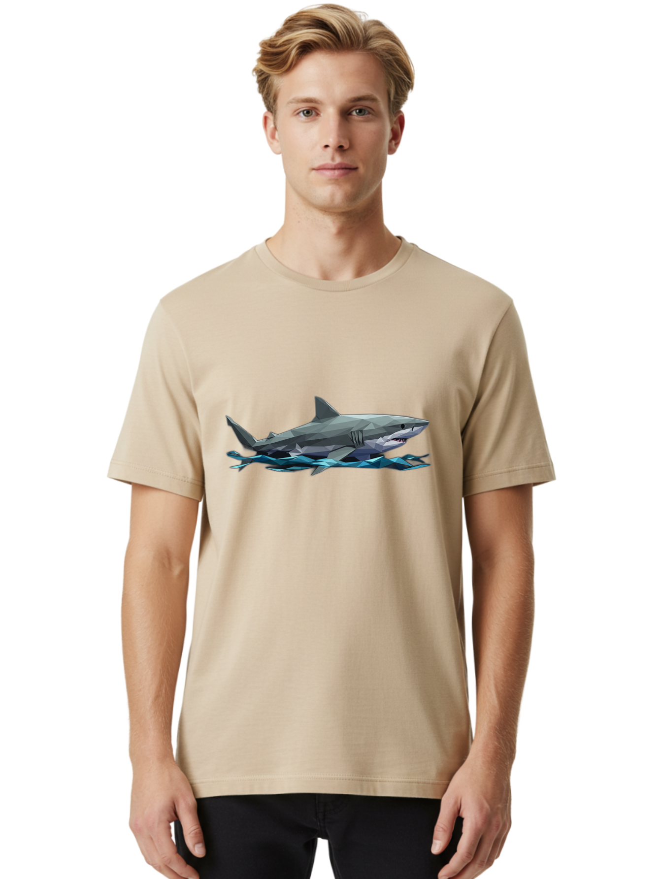 Low-Poly-Shark Men'S Graphic Tee, 100% Cotton, Comfortable Casual Summer Wear, Machine Washable, Vintage Camera, Old Camera, Antique Camera, Black Camera, Classic Photography, Photography Equipment, Nostalgic Device, Film Camera, Camera Art Bam816