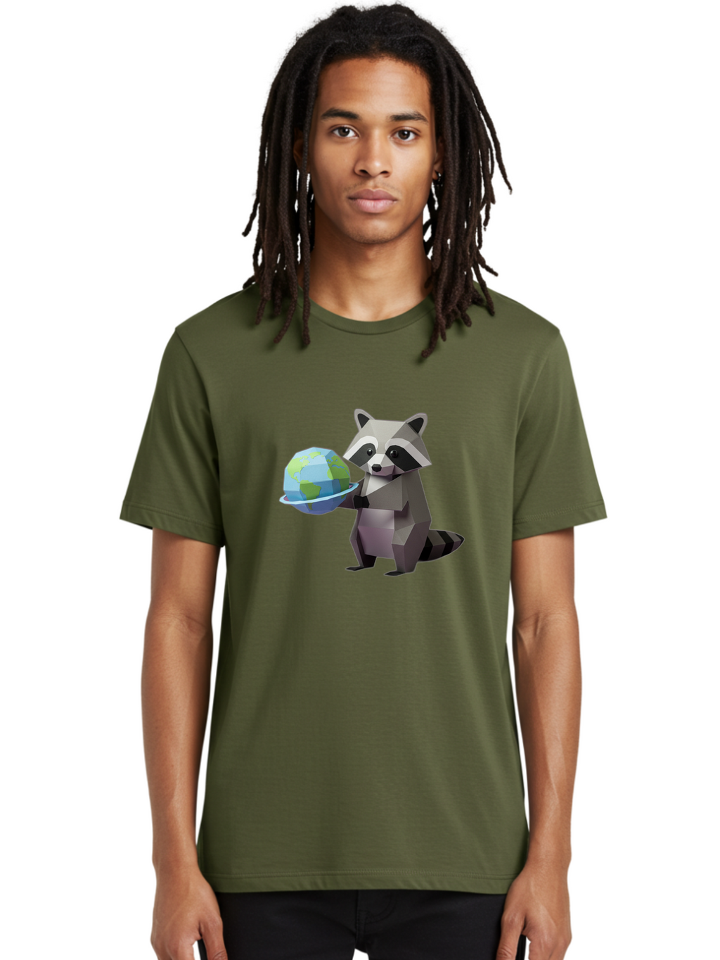Lowpoly-Raccoon-With-Globe Men'S Graphic Tee, 100% Cotton, Comfortable Casual Summer Wear, Machine Washable, Vintage Camera, Old Camera, Antique Camera, Black Camera, Classic Photography, Photography Equipment, Nostalgic Device, Film Camera, Bam817