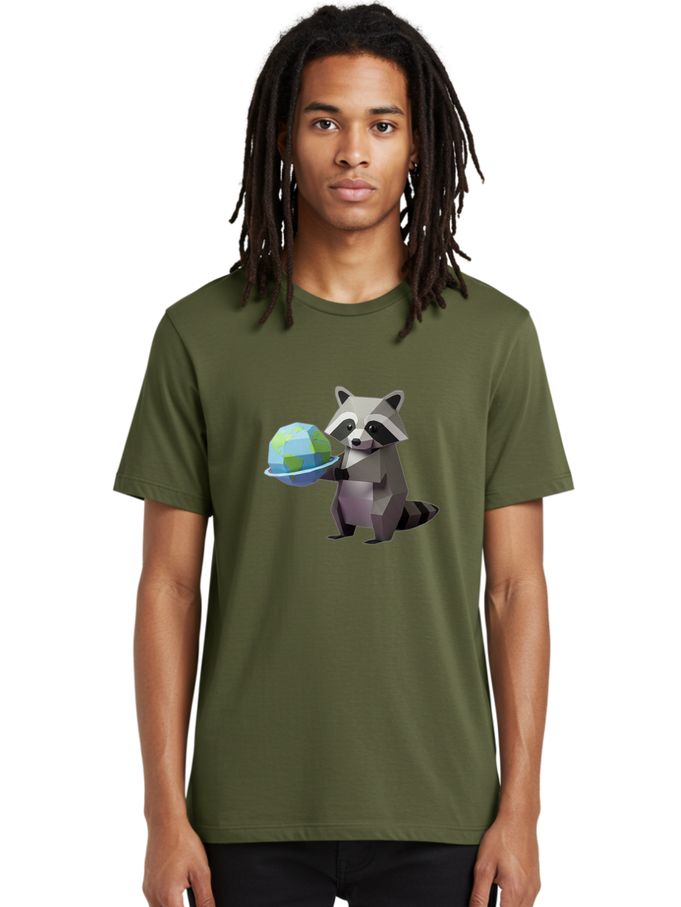 Lowpoly-Raccoon-With-Globe Men'S Graphic Tee, 100% Cotton, Comfortable Casual Summer Wear, Machine Washable, Vintage Camera, Old Camera, Antique Camera, Black Camera, Classic Photography, Photography Equipment, Nostalgic Device, Film Camera, Bam817