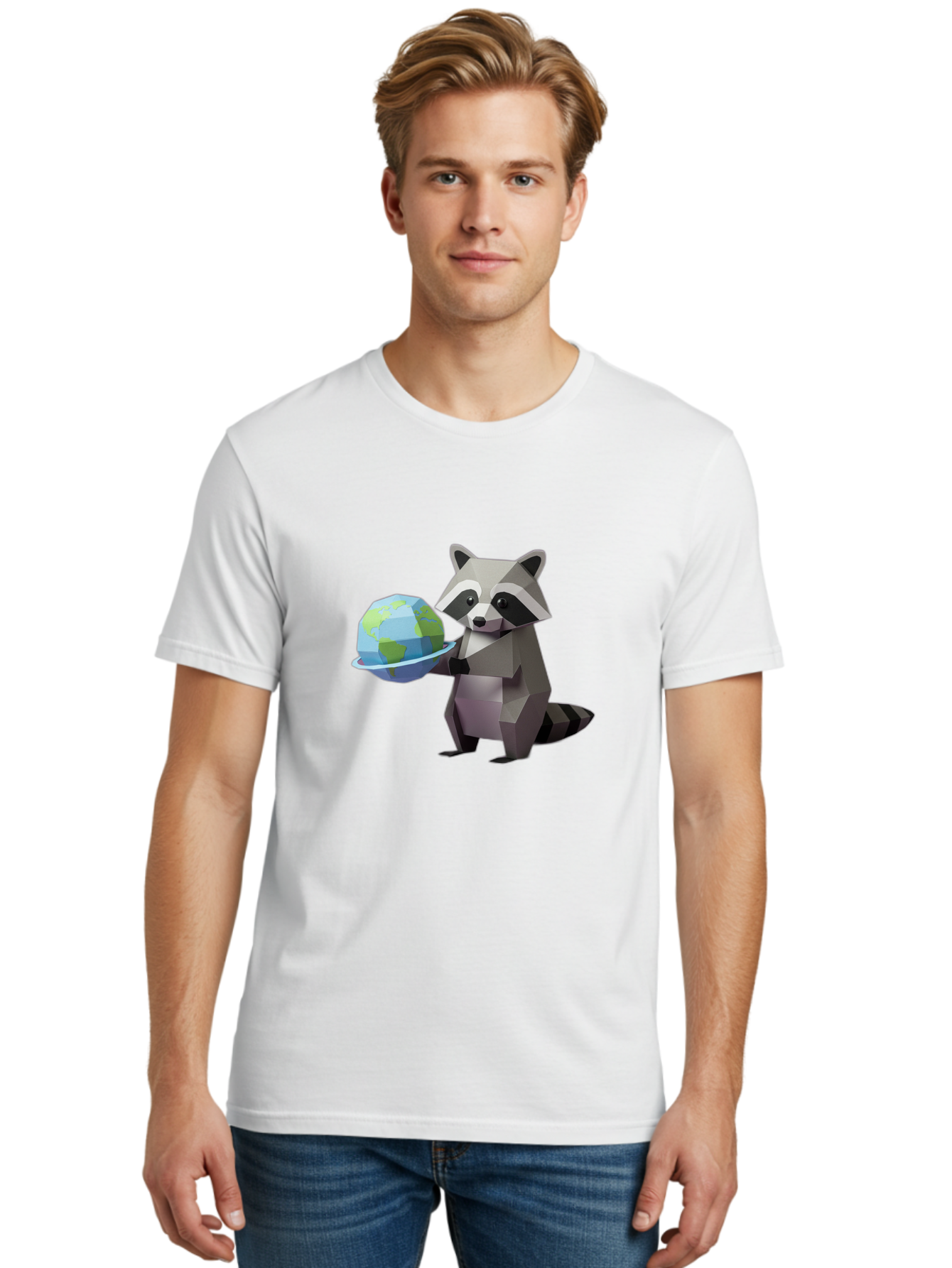 Lowpoly-Raccoon-With-Globe Men'S Graphic Tee, 100% Cotton, Comfortable Casual Summer Wear, Machine Washable, Vintage Camera, Old Camera, Antique Camera, Black Camera, Classic Photography, Photography Equipment, Nostalgic Device, Film Camera, Bam817