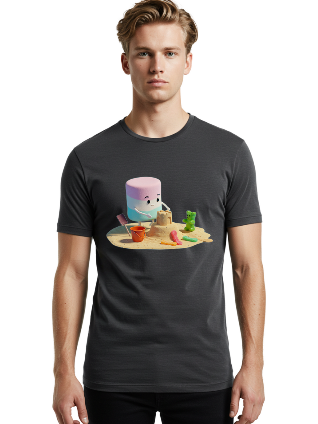Macaroon-Character Men'S Graphic Tee, 100% Cotton, Comfortable Casual Summer Wear, Machine Washable, Vintage Camera, Old Camera, Antique Camera, Black Camera, Classic Photography, Photography Equipment, Nostalgic Device, Film Camera, Bam821