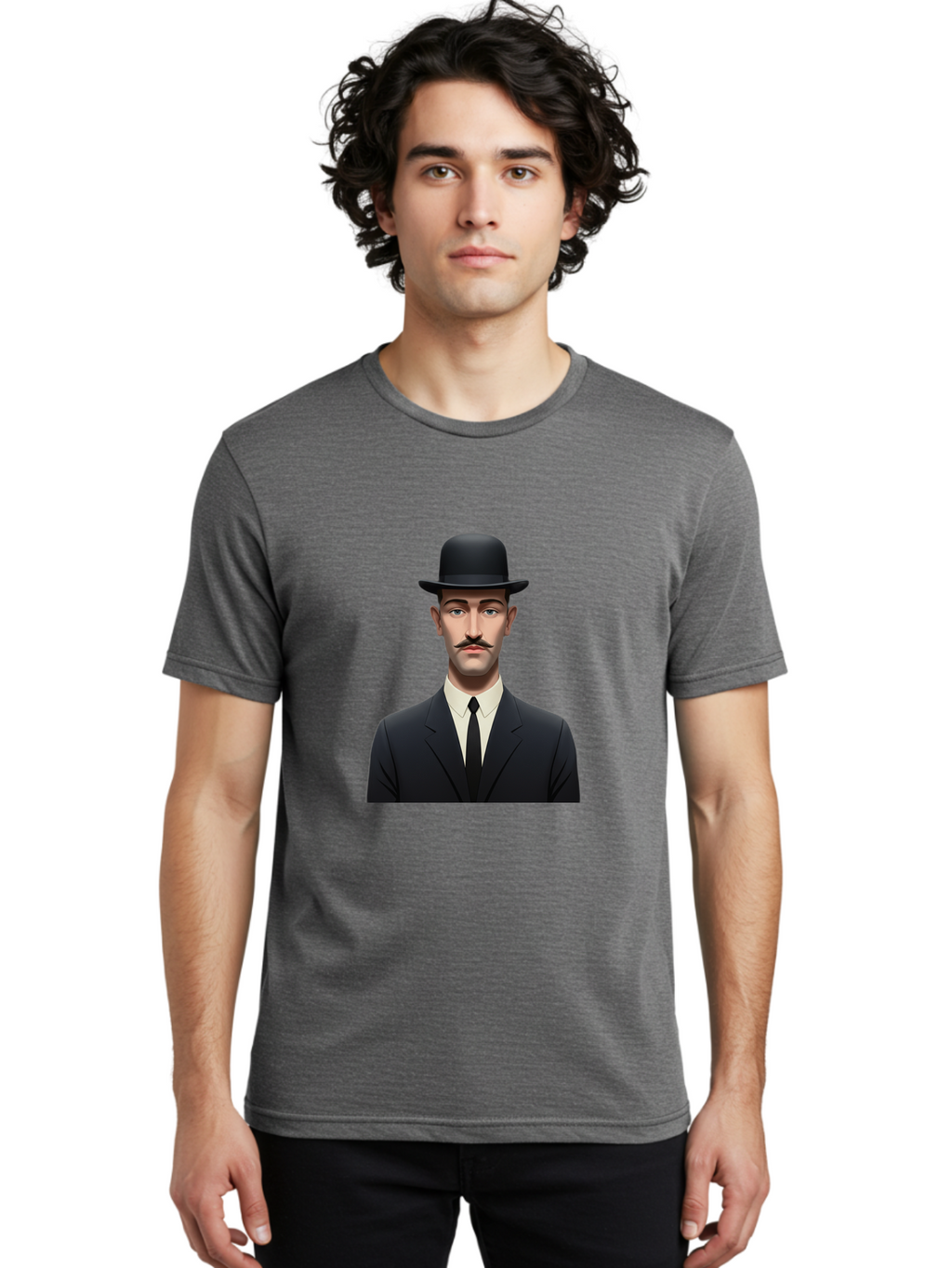 Man-In-Suit-And-Bowler-Hat Men'S Graphic Tee, 100% Cotton, Comfortable Casual Summer Wear, Machine Washable, Vintage Camera, Old Camera, Antique Camera, Black Camera, Classic Photography, Photography Equipment, Nostalgic Device, Film Camera, Bam826