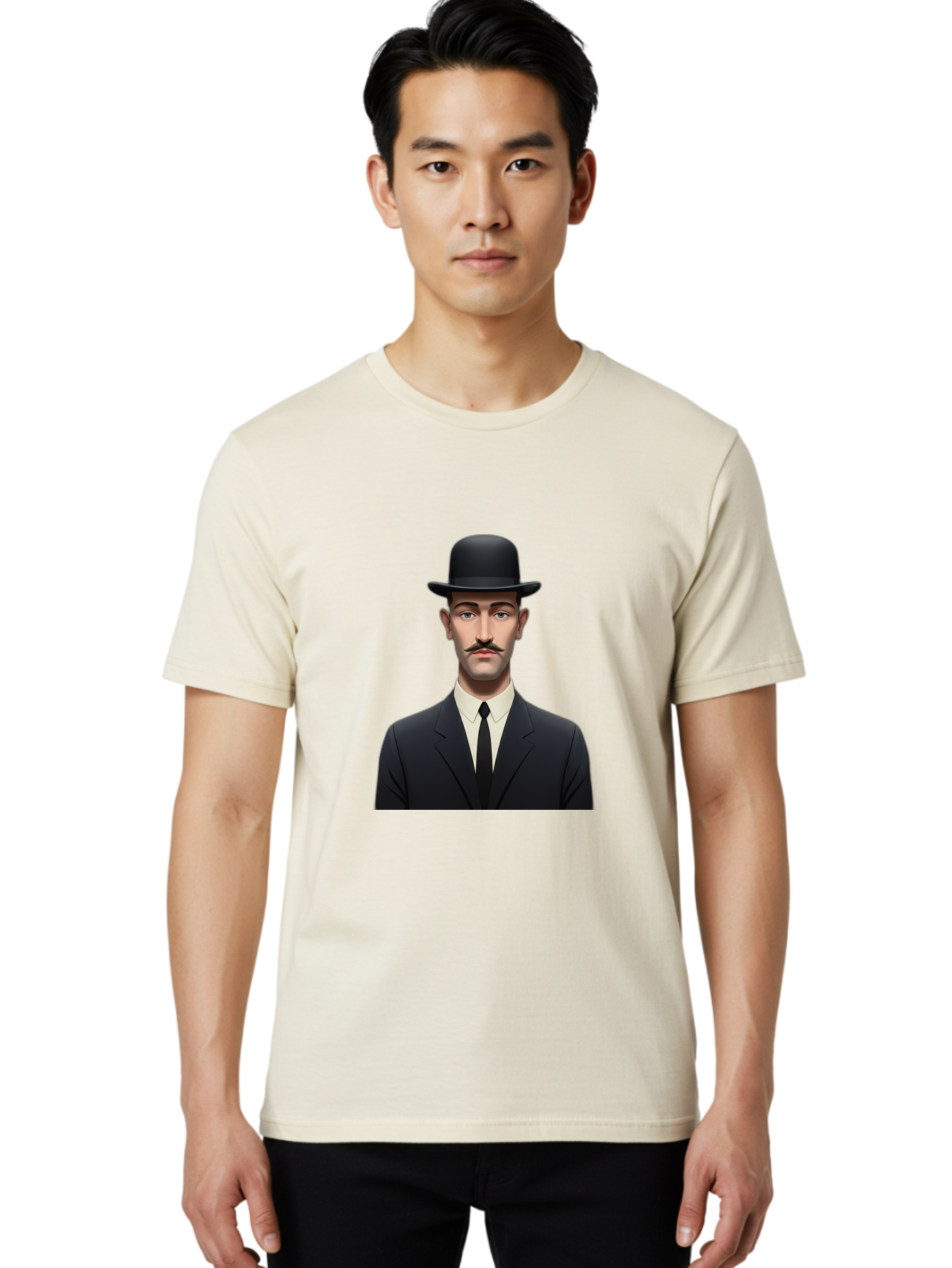 Man-In-Suit-And-Bowler-Hat Men'S Graphic Tee, 100% Cotton, Comfortable Casual Summer Wear, Machine Washable, Vintage Camera, Old Camera, Antique Camera, Black Camera, Classic Photography, Photography Equipment, Nostalgic Device, Film Camera, Bam826