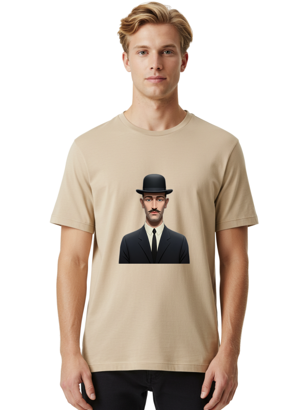 Man-In-Suit-And-Bowler-Hat Men'S Graphic Tee, 100% Cotton, Comfortable Casual Summer Wear, Machine Washable, Vintage Camera, Old Camera, Antique Camera, Black Camera, Classic Photography, Photography Equipment, Nostalgic Device, Film Camera, Bam826