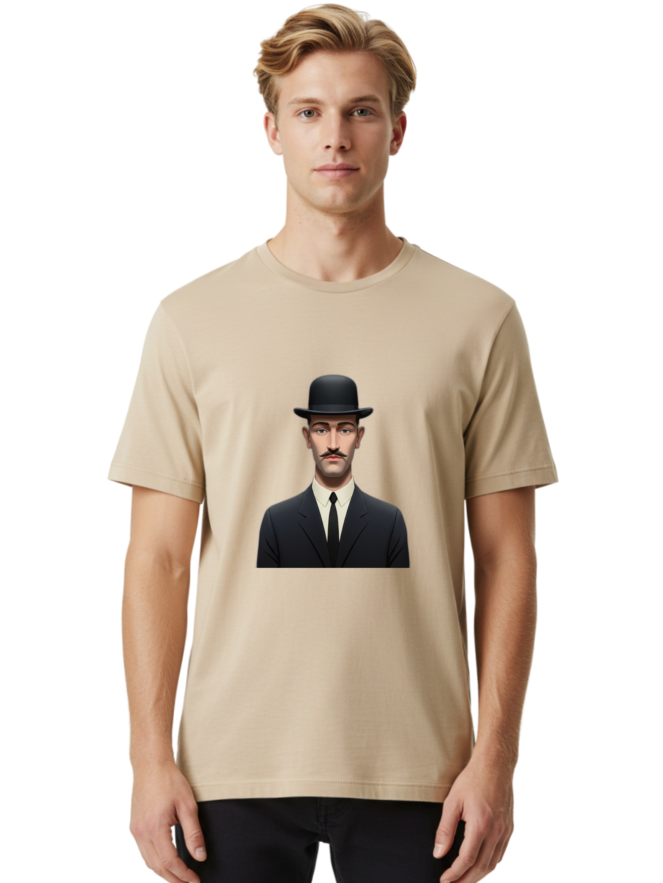 Man-In-Suit-And-Bowler-Hat Men'S Graphic Tee, 100% Cotton, Comfortable Casual Summer Wear, Machine Washable, Vintage Camera, Old Camera, Antique Camera, Black Camera, Classic Photography, Photography Equipment, Nostalgic Device, Film Camera, Bam826