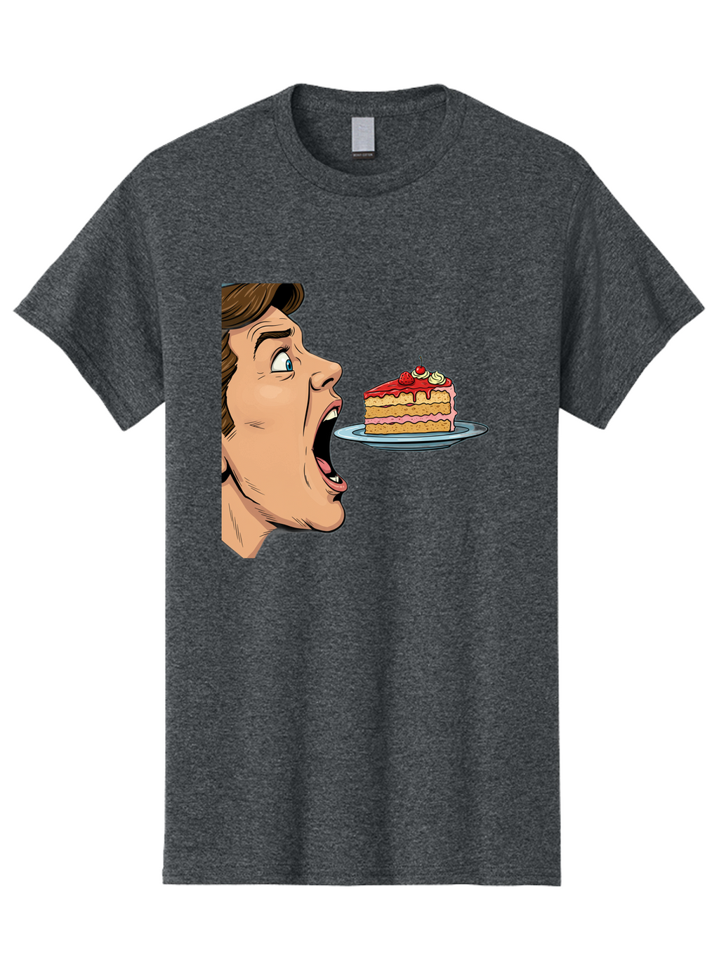 Man-Looking-At-Cake Men'S Graphic Tee, 100% Cotton, Comfortable Casual Summer Wear, Machine Washable, Vintage Camera, Old Camera, Antique Camera, Black Camera, Classic Photography, Photography Equipment, Nostalgic Device, Film Camera, Bam827