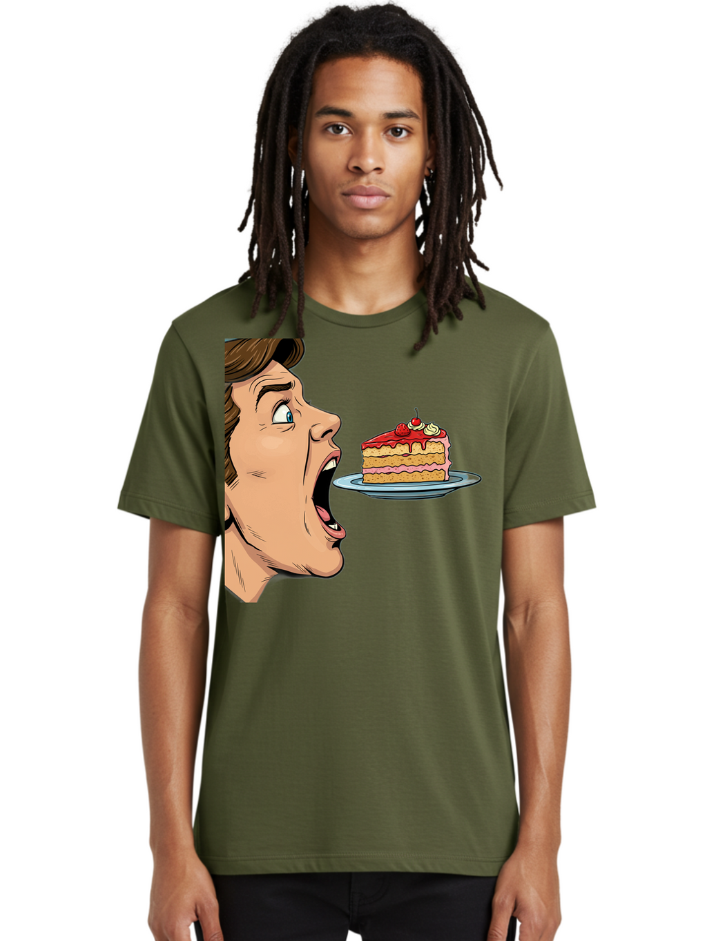 Man-Looking-At-Cake Men'S Graphic Tee, 100% Cotton, Comfortable Casual Summer Wear, Machine Washable, Vintage Camera, Old Camera, Antique Camera, Black Camera, Classic Photography, Photography Equipment, Nostalgic Device, Film Camera, Bam827