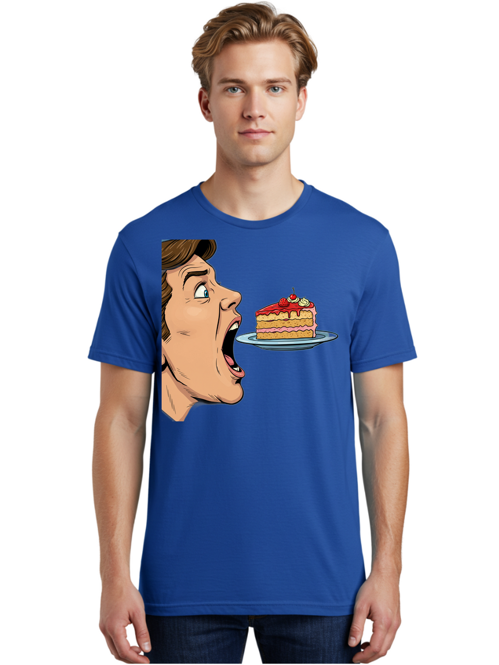 Man-Looking-At-Cake Men'S Graphic Tee, 100% Cotton, Comfortable Casual Summer Wear, Machine Washable, Vintage Camera, Old Camera, Antique Camera, Black Camera, Classic Photography, Photography Equipment, Nostalgic Device, Film Camera, Bam827