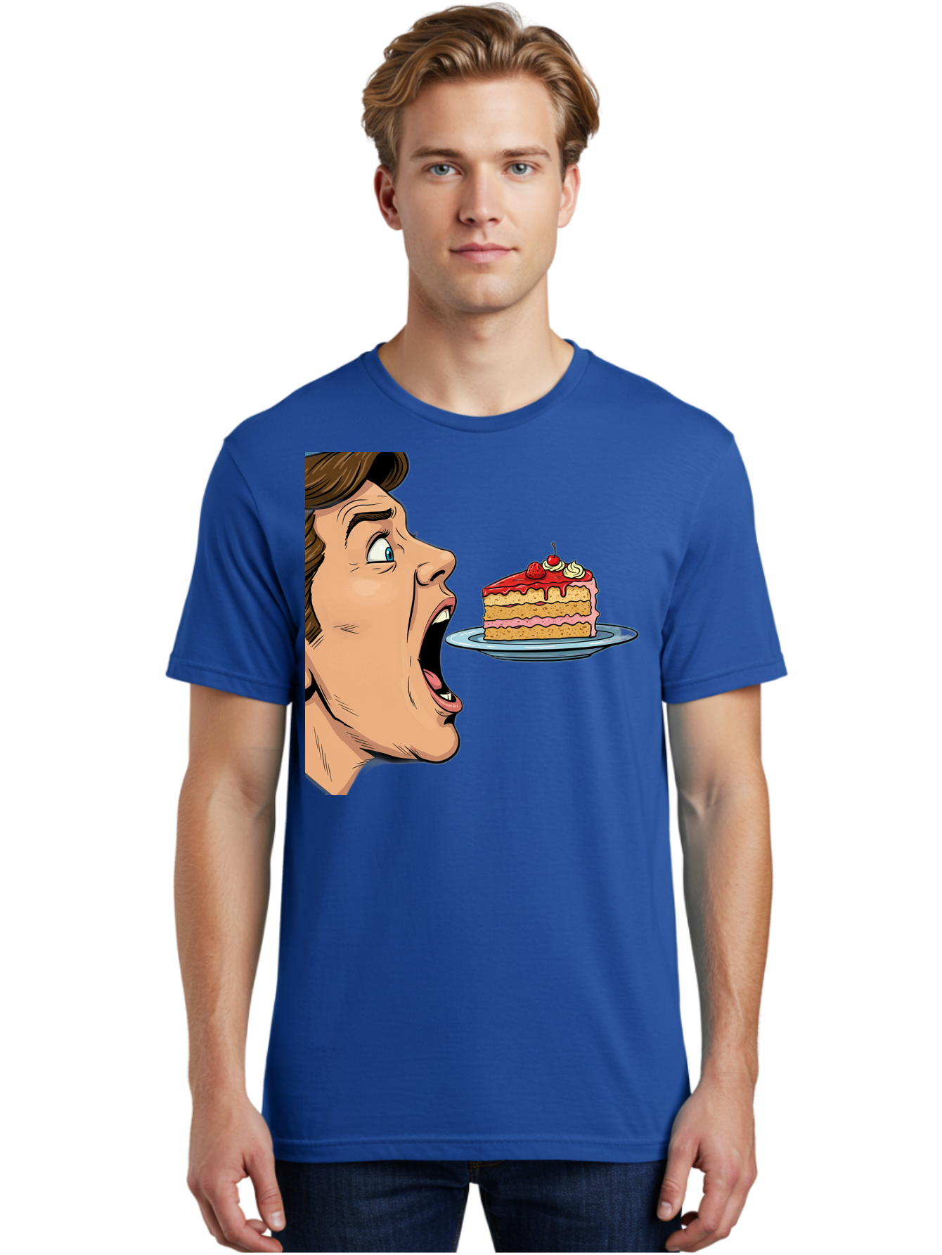 Man-Looking-At-Cake Men'S Graphic Tee, 100% Cotton, Comfortable Casual Summer Wear, Machine Washable, Vintage Camera, Old Camera, Antique Camera, Black Camera, Classic Photography, Photography Equipment, Nostalgic Device, Film Camera, Bam827
