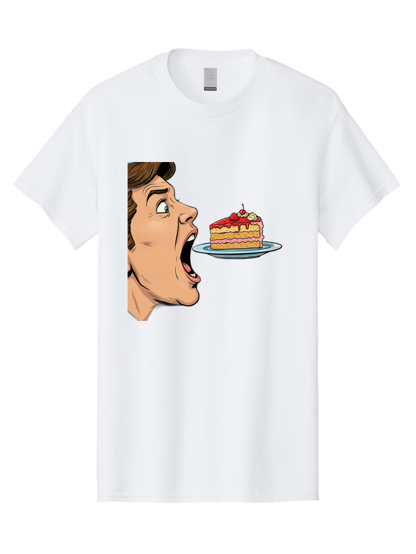 Man-Looking-At-Cake Men'S Graphic Tee, 100% Cotton, Comfortable Casual Summer Wear, Machine Washable, Vintage Camera, Old Camera, Antique Camera, Black Camera, Classic Photography, Photography Equipment, Nostalgic Device, Film Camera, Bam827
