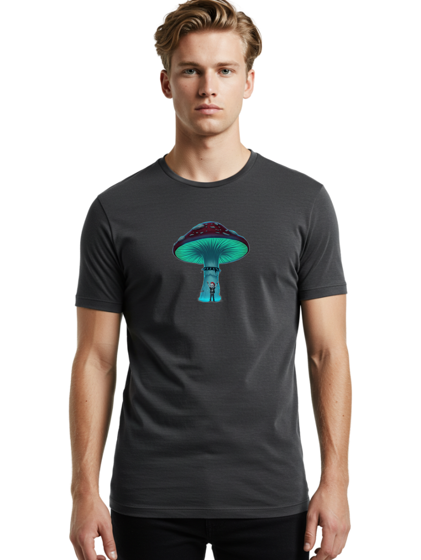 Man-Under-Mushroom Men'S Graphic Tee, 100% Cotton, Comfortable Casual Summer Wear, Machine Washable, Vintage Camera, Old Camera, Antique Camera, Black Camera, Classic Photography, Photography Equipment, Nostalgic Device, Film Camera, Bam829
