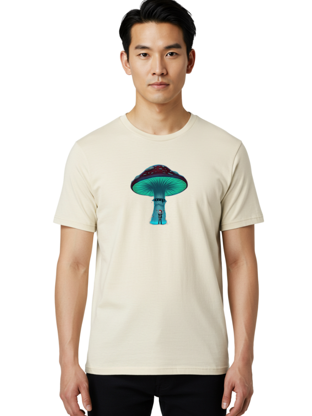 Man-Under-Mushroom Men'S Graphic Tee, 100% Cotton, Comfortable Casual Summer Wear, Machine Washable, Vintage Camera, Old Camera, Antique Camera, Black Camera, Classic Photography, Photography Equipment, Nostalgic Device, Film Camera, Bam829