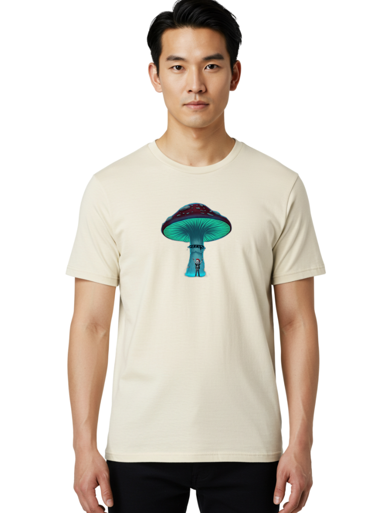 Man-Under-Mushroom Men'S Graphic Tee, 100% Cotton, Comfortable Casual Summer Wear, Machine Washable, Vintage Camera, Old Camera, Antique Camera, Black Camera, Classic Photography, Photography Equipment, Nostalgic Device, Film Camera, Bam829