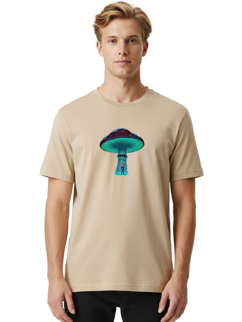 Man-Under-Mushroom Men'S Graphic Tee, 100% Cotton, Comfortable Casual Summer Wear, Machine Washable, Vintage Camera, Old Camera, Antique Camera, Black Camera, Classic Photography, Photography Equipment, Nostalgic Device, Film Camera, Bam829