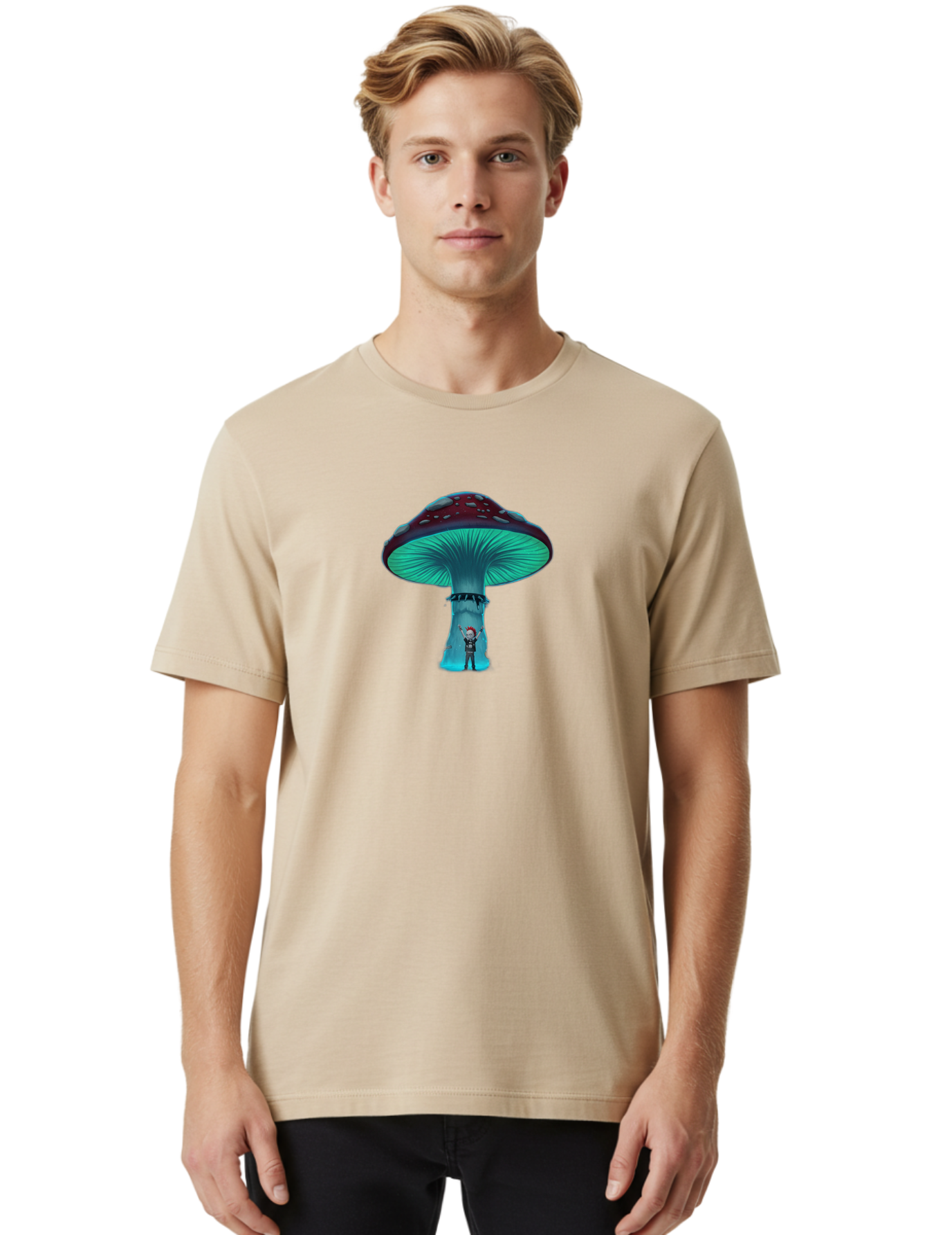 Man-Under-Mushroom Men'S Graphic Tee, 100% Cotton, Comfortable Casual Summer Wear, Machine Washable, Vintage Camera, Old Camera, Antique Camera, Black Camera, Classic Photography, Photography Equipment, Nostalgic Device, Film Camera, Bam829