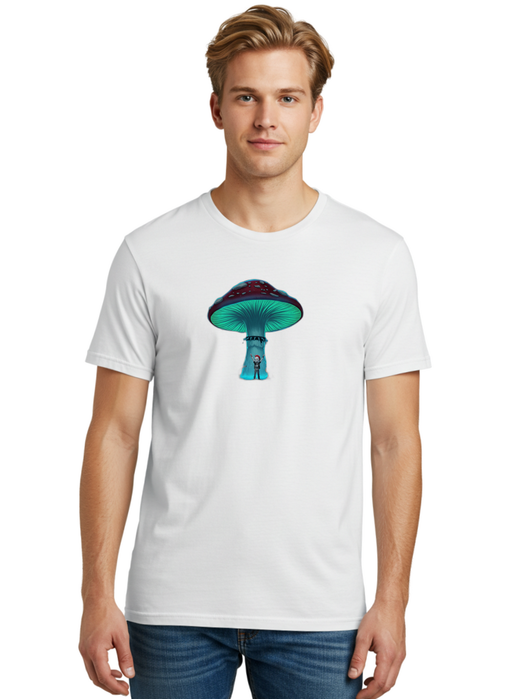 Man-Under-Mushroom Men'S Graphic Tee, 100% Cotton, Comfortable Casual Summer Wear, Machine Washable, Vintage Camera, Old Camera, Antique Camera, Black Camera, Classic Photography, Photography Equipment, Nostalgic Device, Film Camera, Bam829