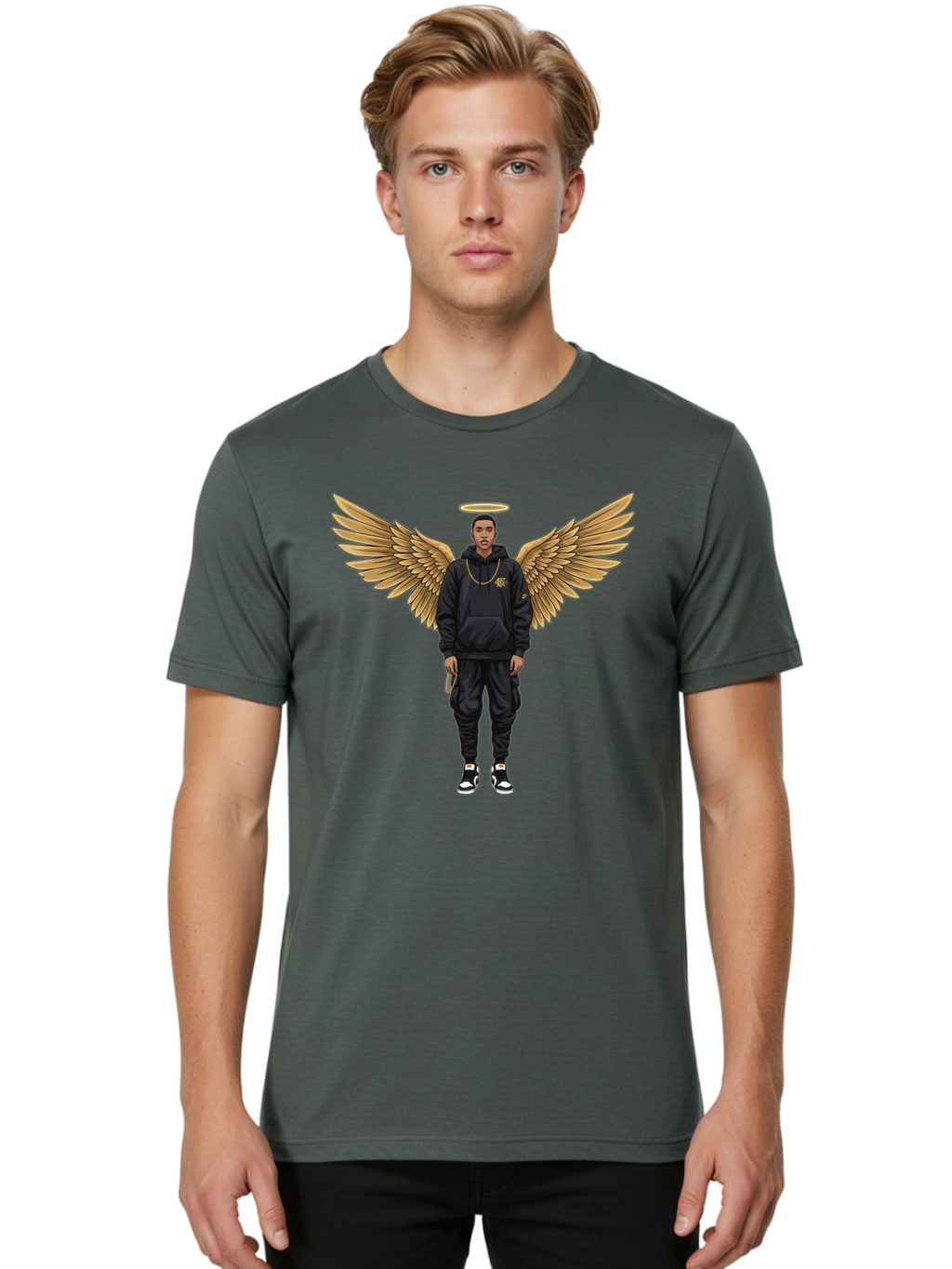 Man-With-Golden-Wings Men'S Graphic Tee, 100% Cotton, Comfortable Casual Summer Wear, Machine Washable, Vintage Camera, Old Camera, Antique Camera, Black Camera, Classic Photography, Photography Equipment, Nostalgic Device, Film Camera, Bam830
