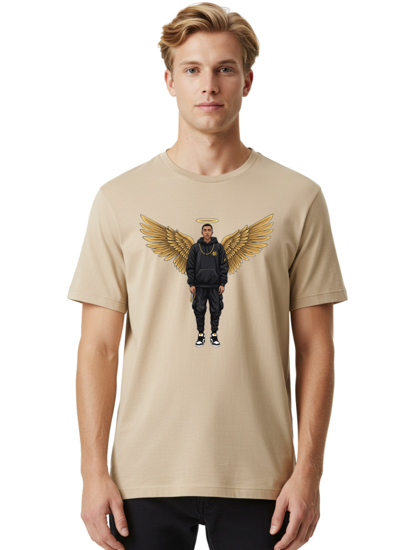 Man-With-Golden-Wings Men'S Graphic Tee, 100% Cotton, Comfortable Casual Summer Wear, Machine Washable, Vintage Camera, Old Camera, Antique Camera, Black Camera, Classic Photography, Photography Equipment, Nostalgic Device, Film Camera, Bam830