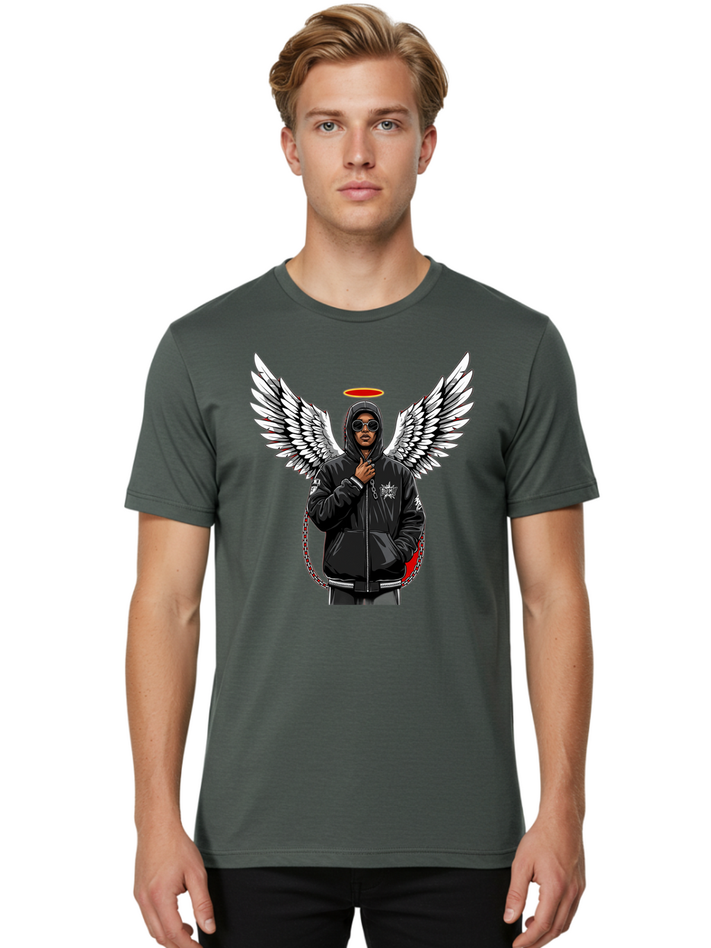 Man-With-Wings Men'S Graphic Tee, 100% Cotton, Comfortable Casual Summer Wear, Machine Washable, Vintage Camera, Old Camera, Antique Camera, Black Camera, Classic Photography, Photography Equipment, Nostalgic Device, Film Camera, Camera Art Bam831
