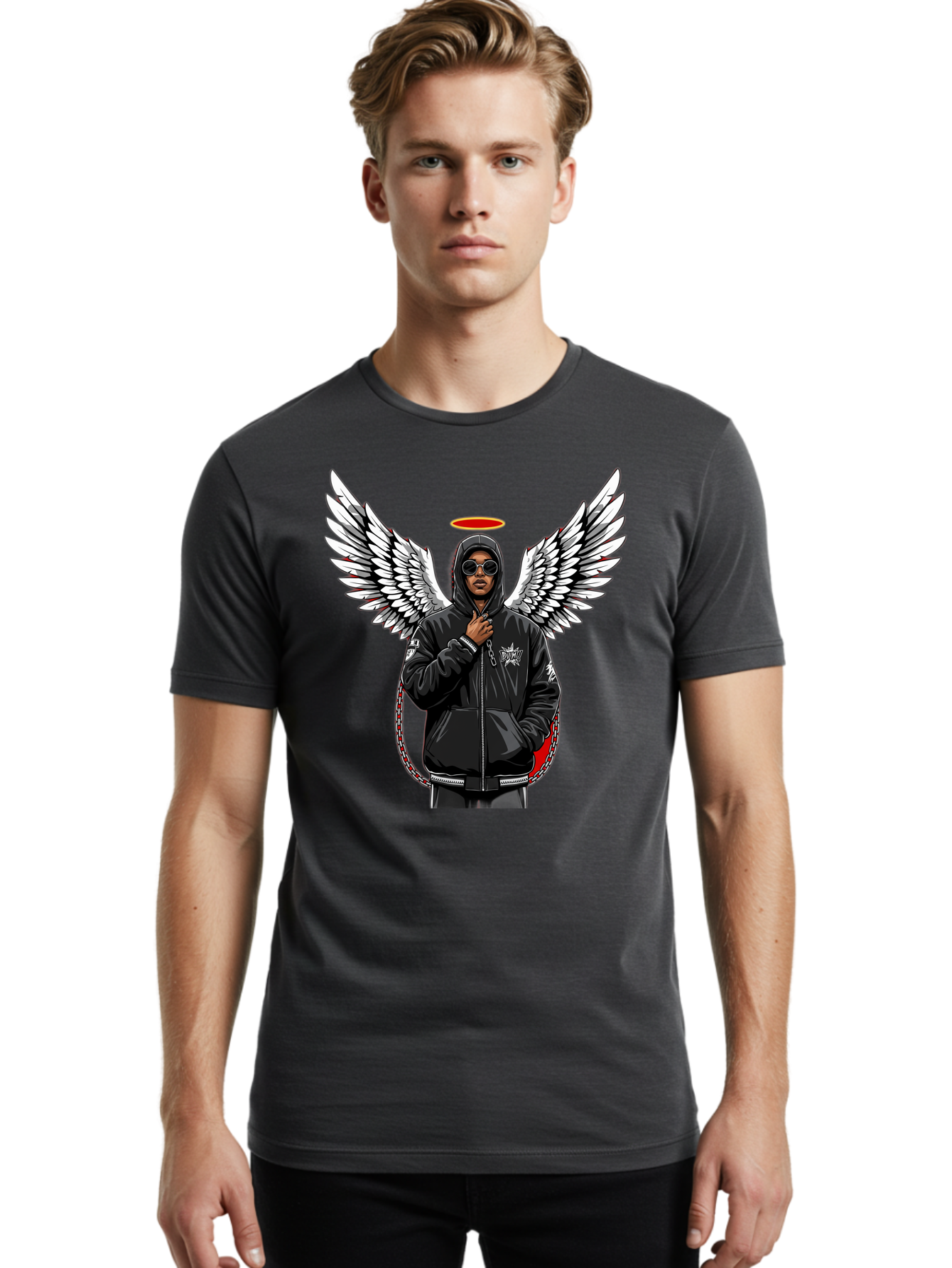 Man-With-Wings Men'S Graphic Tee, 100% Cotton, Comfortable Casual Summer Wear, Machine Washable, Vintage Camera, Old Camera, Antique Camera, Black Camera, Classic Photography, Photography Equipment, Nostalgic Device, Film Camera, Camera Art Bam831