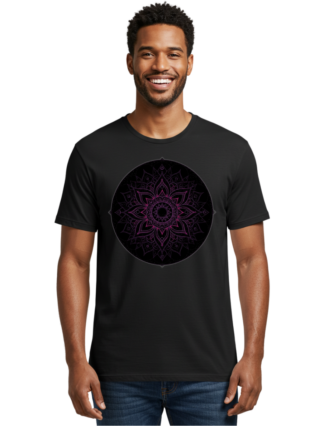 Mandala-Design Men'S Graphic Tee, 100% Cotton, Comfortable Casual Summer Wear, Machine Washable, Vintage Camera, Old Camera, Antique Camera, Black Camera, Classic Photography, Photography Equipment, Nostalgic Device, Film Camera, Camera Art Bam832