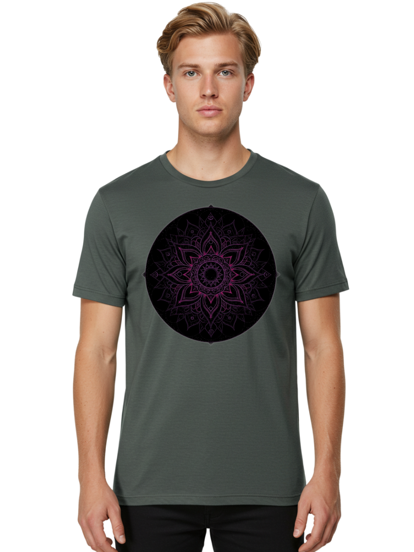 Mandala-Design Men'S Graphic Tee, 100% Cotton, Comfortable Casual Summer Wear, Machine Washable, Vintage Camera, Old Camera, Antique Camera, Black Camera, Classic Photography, Photography Equipment, Nostalgic Device, Film Camera, Camera Art Bam832