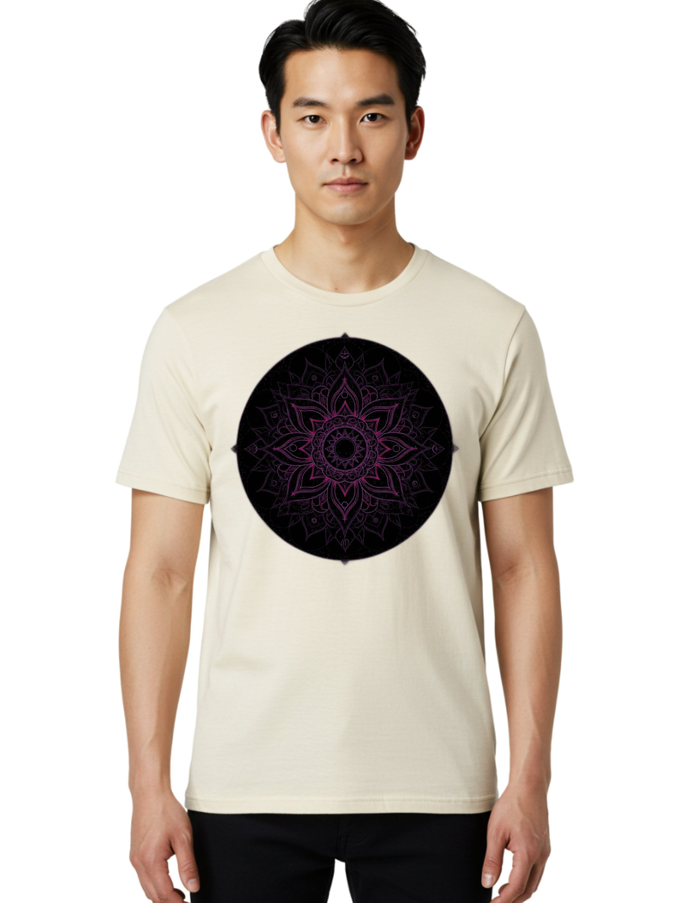 Mandala-Design Men'S Graphic Tee, 100% Cotton, Comfortable Casual Summer Wear, Machine Washable, Vintage Camera, Old Camera, Antique Camera, Black Camera, Classic Photography, Photography Equipment, Nostalgic Device, Film Camera, Camera Art Bam832