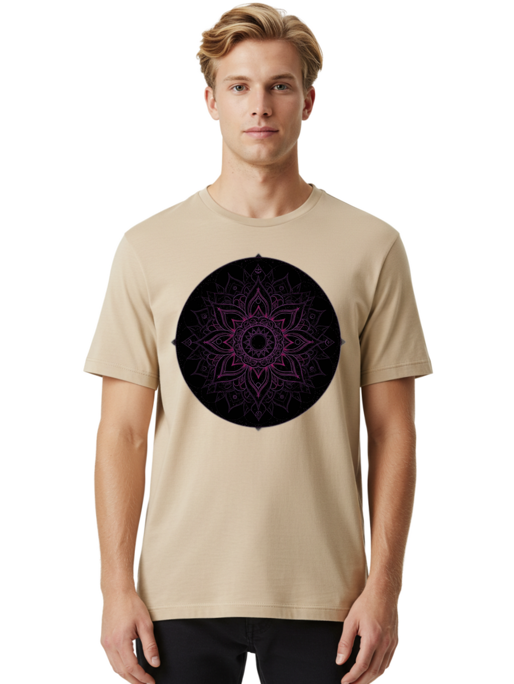 Mandala-Design Men'S Graphic Tee, 100% Cotton, Comfortable Casual Summer Wear, Machine Washable, Vintage Camera, Old Camera, Antique Camera, Black Camera, Classic Photography, Photography Equipment, Nostalgic Device, Film Camera, Camera Art Bam832