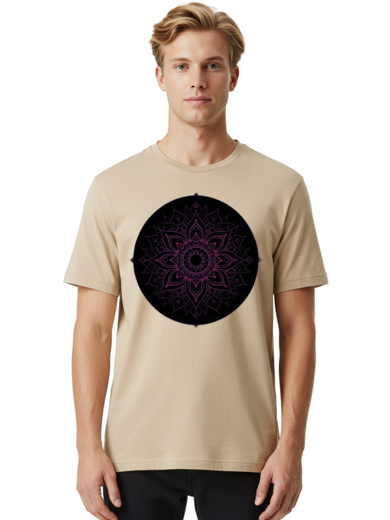 Mandala-Design Men'S Graphic Tee, 100% Cotton, Comfortable Casual Summer Wear, Machine Washable, Vintage Camera, Old Camera, Antique Camera, Black Camera, Classic Photography, Photography Equipment, Nostalgic Device, Film Camera, Camera Art Bam832