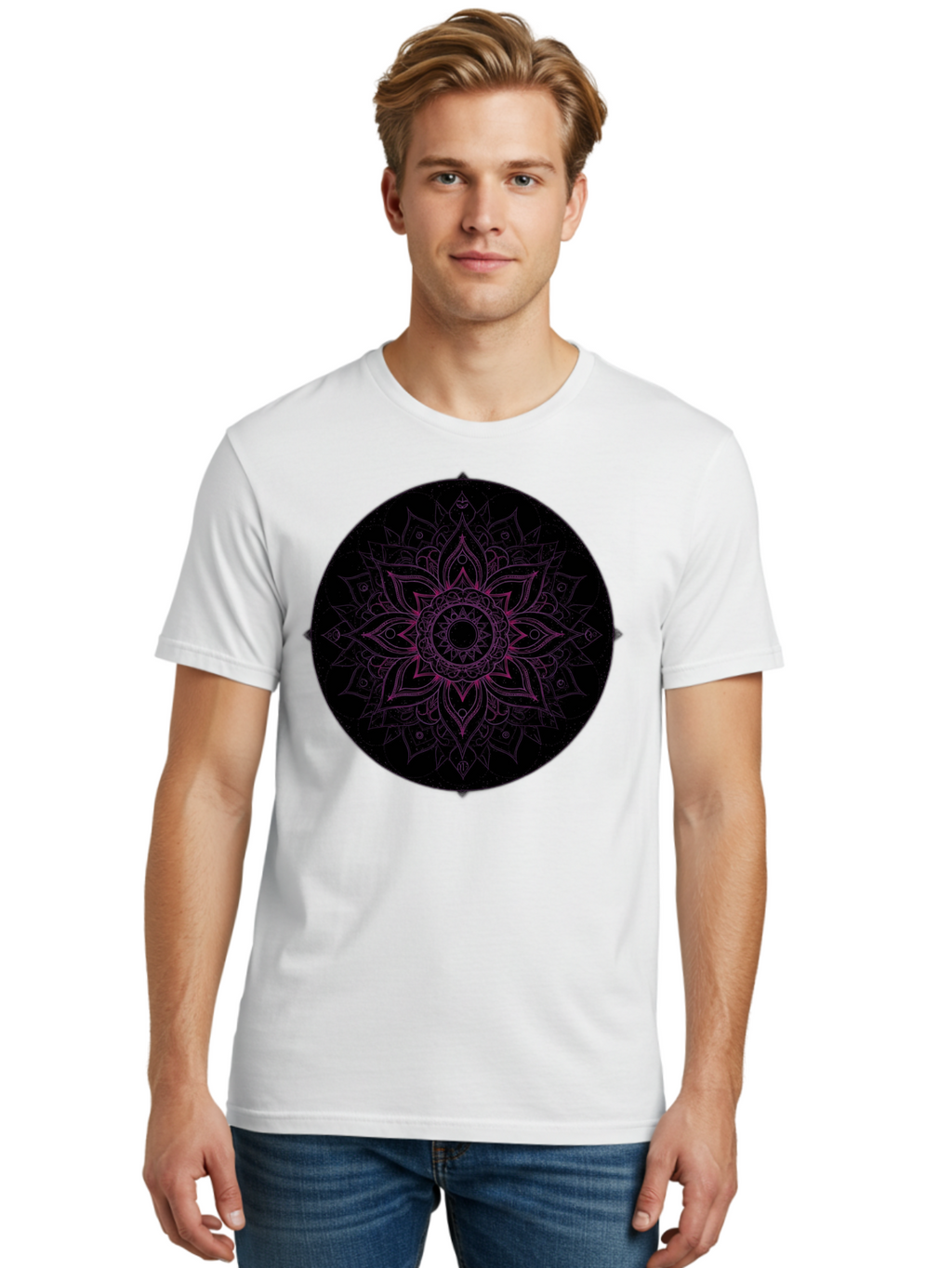 Mandala-Design Men'S Graphic Tee, 100% Cotton, Comfortable Casual Summer Wear, Machine Washable, Vintage Camera, Old Camera, Antique Camera, Black Camera, Classic Photography, Photography Equipment, Nostalgic Device, Film Camera, Camera Art Bam832
